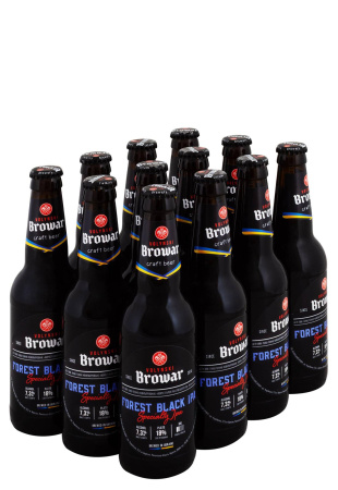Упаковка Пиво Forest Black IPA  ( темное н/ф 7,3% 0.35 л 12 шт )