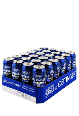 упаковка пиво oettinger strong beer ( светлое пастериз.крепкое 8.9% ж/б 0.5 л 24 шт )