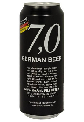 пиво 7,0 german beer pils bier 5% светлое ж/б 0.5 л