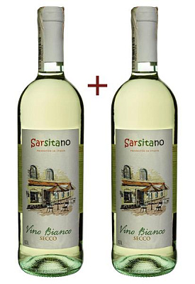 набор вина sarsitano vino bianco secco белое сухое 0.75 (набор 2 х 0.75 л)
