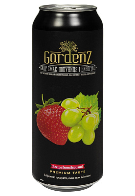 Сидр Gardenz Клубника Виноград 5,4% Сладкий ж/б 0.5 л