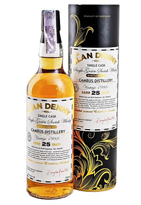 виски clan denny grain whisky cambus 25 y.o. в тубусе 0.7 л