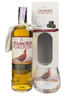 виски the famous grouse с бокалом и камнями 0.7 л