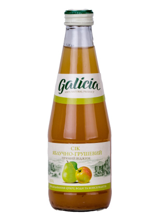 Сок Galicia Яблочно-Грушевый (стекло) 0.3 л фото Сок Galicia Яблочно-Грушевый (стекло) 0.3 л