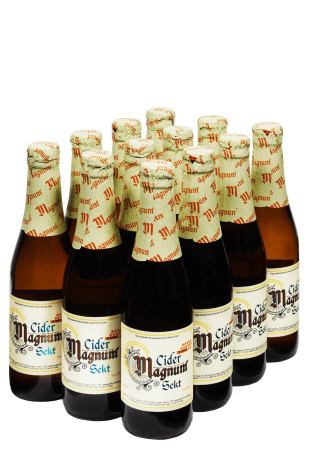 Упаковка Сидра Magnum Sekt купаж игристый креп.сухой ( 8% 0.33 л 12 шт ) 