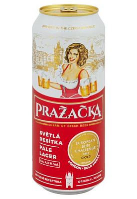 пиво prazecka 4% светлое ж/б 0.5 л