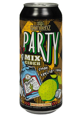 сидр gardenz party mix текила-лайм 5,4% ж/б 0.5 л