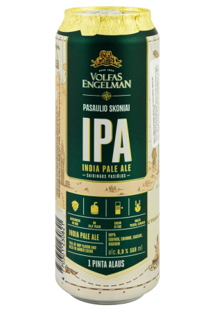 Пиво Volfas Engelman IPA 6% светлое ж/б 0.568 л