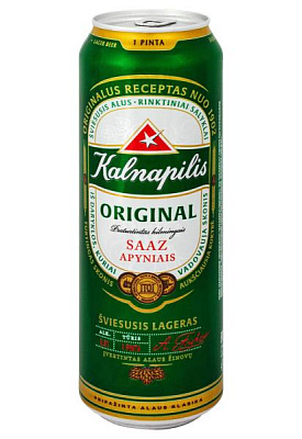 пиво kalnapilis original 5% ж/б 0.568 л