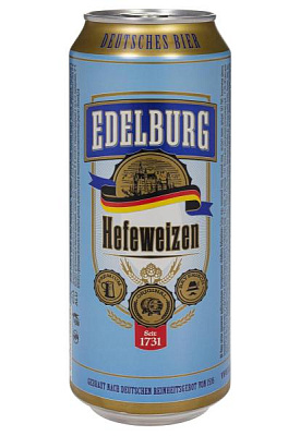 пиво edelburg hefeweizen 5,1% светлое н/ф ж/б 0.5 л