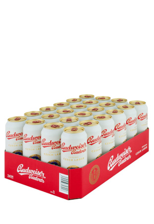 Упаковка Пиво Budweiser Budvar ( 5% светлое ж/б 0.5 л 24 шт )  фото Упаковка Пиво Budweiser Budvar ( 5% светлое ж/б 0.5 л 24 шт )