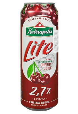 пиво kalnapilis lite cherry 2,7% ж/б 0.568 л