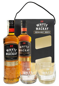 Віскі Whyte & Mackay з келихами 0.7 л виски whyte & mackay с бокалами 0.7 л