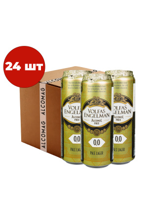 Упаковка Пиво Volfas Engelman Lager ( светлое б/а ж/б 0.568 л 24 шт)