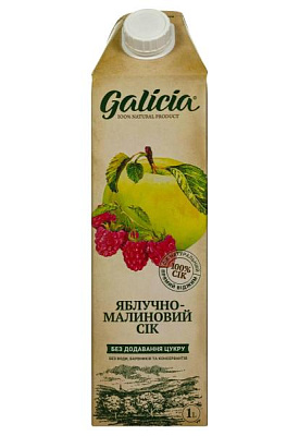 сок galicia яблочно-малиновый 1 л