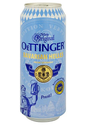 пиво oettinger bavarian helles светлое пастериз. ж/б 0.5 л 