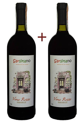 набор вина sarsitano vino rosso amabile красное полусладкое new 0.75 (набор 2 х 0.75 л)