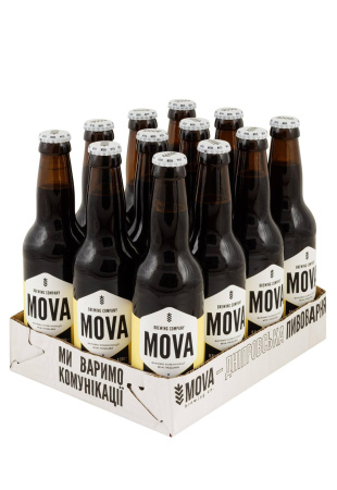 Упаковка Пиво Dark Non-Alcohol MOVA ( темное нефилтр.непастериз.б/а 0.33 л 12 шт )