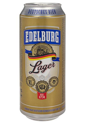 пиво edelburg lager 5,2% ж/б 0.5 л