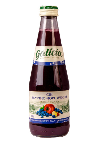 Сок Galicia Яблочно-Черничный (стекло) 0.3л