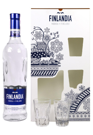 Водка Finlandia с рюмками 0.7 л фото Водка Finlandia с рюмками 0.7 л
