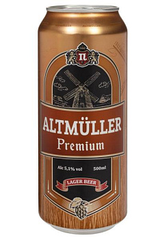 Пиво AltMuller Premium 5,1% светлое ж/б 0.5 л пиво altmuller premium 5,1% светлое ж/б 0.5 л