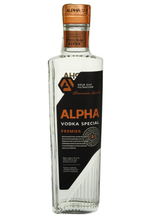 Водка Alpha Premier 0.5 л фото Водка Alpha Premier 0.5 л