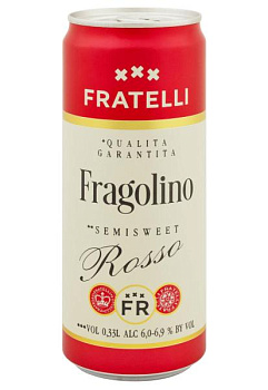 Напиток винный Fratelli Fragolino Rosso Красный Полусладкий ж/б 0.33 л  напиток винный fratelli fragolino rosso красный полусладкий ж/б 0.33 л
