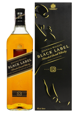 Виски Johnnie Walker Black Label 12 y.o. в коробке 1 л