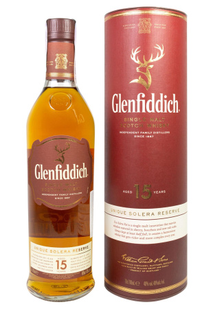 Виски Glenfiddich 15 y.o. в тубусе 0.7 л