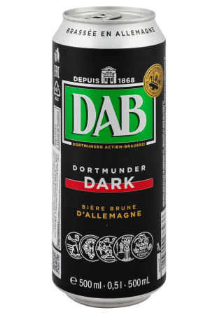 Пиво DAB Dark темное 4,9% ж/б 0.5 л фото Пиво DAB Dark темное 4,9% ж/б 0.5 л