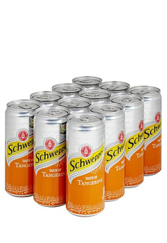 упаковка напитка schweppes mandarin ( ж/б 0.33 л 12 шт )