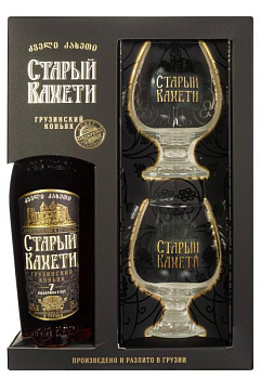 Коньяк Старый Кахети 7 лет с 2 бокалами 0.5 л коньяк старый кахети 7 лет с 2 бокалами 0.5 л