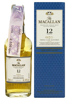 виски macallan triple cask 12 y.o. 0.05 л