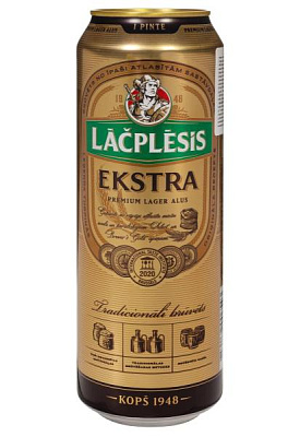 пиво lacplesis ekstra 5,4% ж/б 0.568 л 