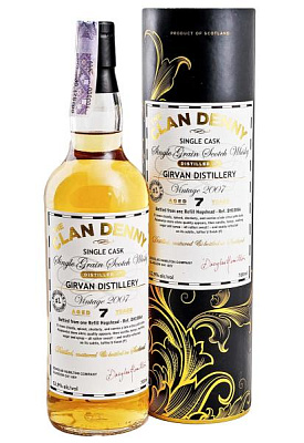 виски clan denny grain whisky girvan 7 y.o. в тубусе 0.7 л