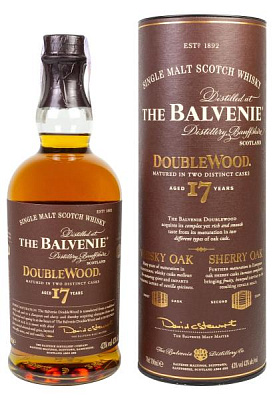 виски balvenie doublewood 17 y.o. в тубусе 0.7 л