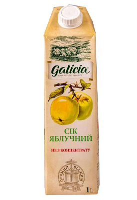 сок galicia яблочный 1л
