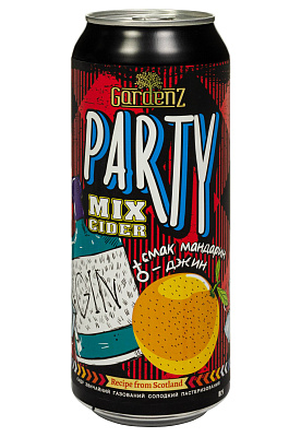 Сидр Gardenz Party Mix Мандарин-Джин 5,4% ж/б 0.5 л