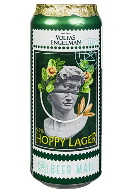 пиво volfas engelman hoppy lager 5,5% светлое ж/б 0.5 л