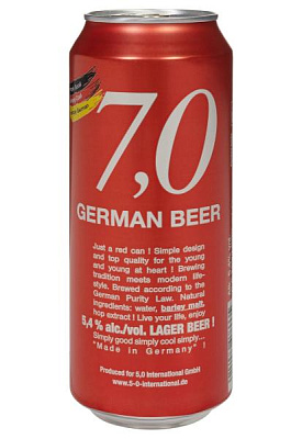 пиво 7.0 german beer lager bier 5,4% светлое ж/б 0.5 л