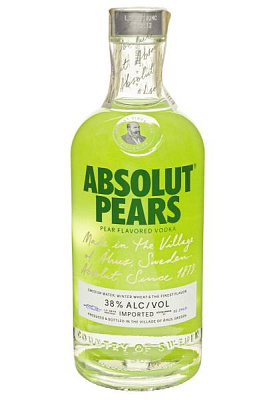 водка absolut pears 38% 0.7 л.