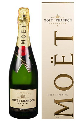 шампанское moet & chandon imperial brut в коробке 0.75 л