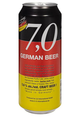 пиво 7.0 german beer craft bier 5,6% светлое н/ф ж/б 0.5 л