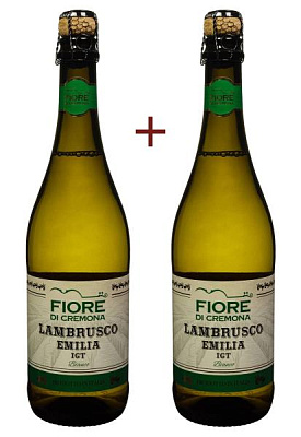 набор вина fiore di cremona lambrusco dell`emilia igt bianco 0.75 (набор 2 х 0.75 л)