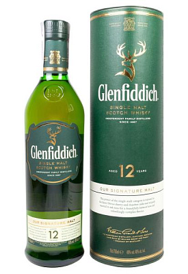 виски glenfiddich 12 y.o. в тубусе 0.7 л