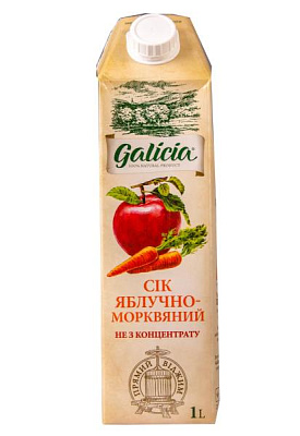 сок galicia яблочно-морковный с мякотью 1л