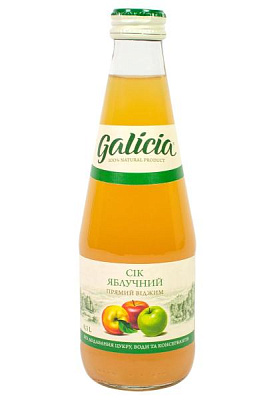 сок galicia яблочний (стекло) 0.3 л