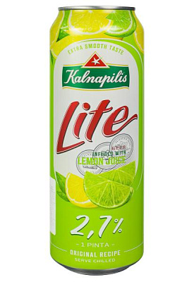 пиво kalnapilis lite lemon 2,7% ж/б 0.568 л