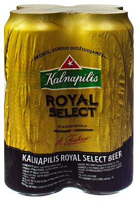 пиво kalnapilis royal select мультипак 5,6% ж/б 4*0.568 л